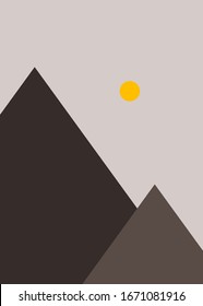 Resumen de las montañas colocadas al azar Panorame ilustración de fondo de arte generativo