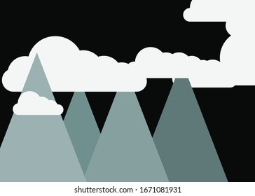 Abstrakter Random Platzierte Berge Panorame Generative Art Hintergrund