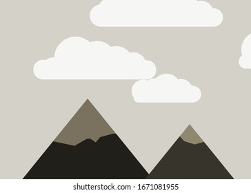 Abstract Random Placed Mountains Panorame Generative Art background illustration