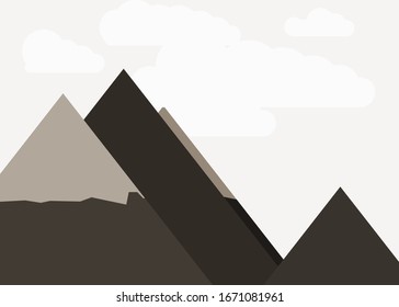 Abstract Random Placed Mountains Panorame Generative Art background illustration