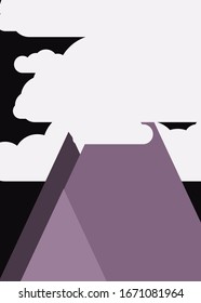 Abstract Random Placed Mountains Panorame Generative Art background illustration
