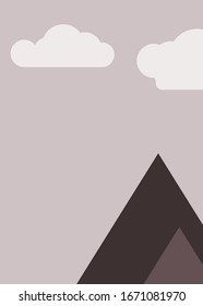 Abstract Random Placed Mountains Panorame Generative Art background illustration