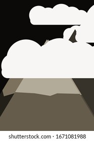 Resumen de las montañas colocadas al azar Panorame ilustración de fondo de arte generativo