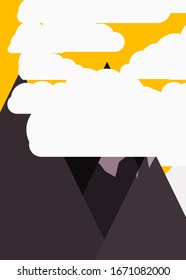 Abstract Random Placed Mountains Panorame Generative Art background illustration