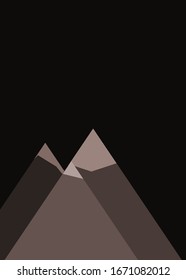 Resumen de las montañas colocadas al azar Panorame ilustración de fondo de arte generativo