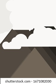 Abstract Random Placed Mountains Panorame Generative Art background illustration