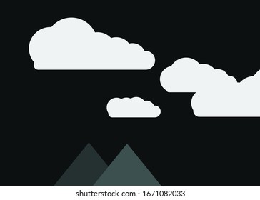 Abstract Random Placed Mountains Panorame Generative Art background illustration