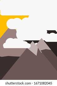 Abstract Random Placed Mountains Panorame Generative Art background illustration