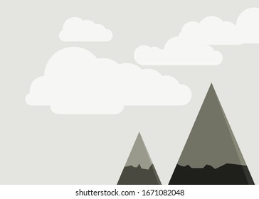 Resumen de las montañas colocadas al azar Panorame ilustración de fondo de arte generativo