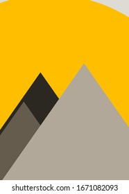 Abstract Random Placed Mountains Panorame Generative Art background illustration