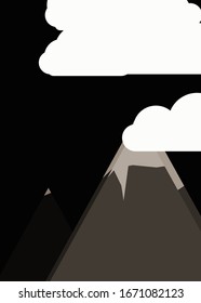 Abstract Random Placed Mountains Panorame Generative Art background illustration