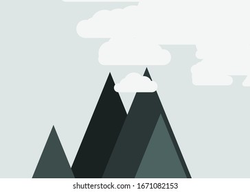 Resumen de las montañas colocadas al azar Panorame ilustración de fondo de arte generativo