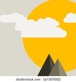 Abstract Random Placed Mountains Panorame Generative Art background illustration
