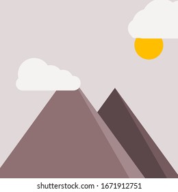Abstract Random Placed Mountains Panorame Generative Art background illustration