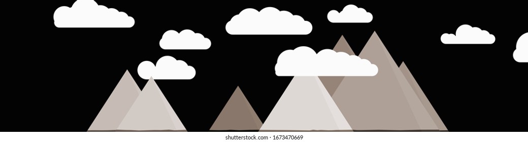 Resumen de las montañas colocadas al azar Panorame ilustración de fondo de arte generativo