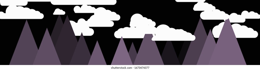 Resumen de las montañas colocadas al azar Panorame ilustración de fondo de arte generativo