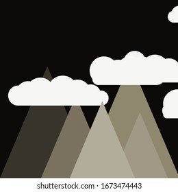 Abstract Random Placed Mountains Panorame Generative Art background illustration
