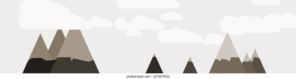 Abstract Random Placed Mountains Panorame Generative Art background illustration