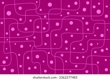 Abstract random purple line with many circular pattern design for fabric printing, backdrop, carpet.