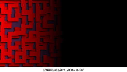 abstract random red squares dark background