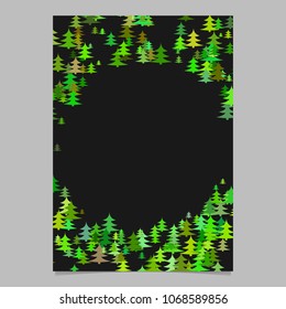 Abstract random seasonal pine tree design brochure template - blank winter vector page background graphic from stylized pine trees