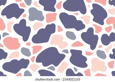 Abstract random shapes seamless pattern. Cow skin zebra giraffe. Rock camouflage. Stained glass. Vector