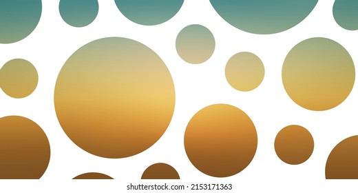 Abstract Random Sized Transparent Circles Pattern on Colorful Blurred Sunset Sky Background - Applicable for Wallpaper, Wrapper, Placard, Poster, Cover Designs - Illustration in Editable Vector Format