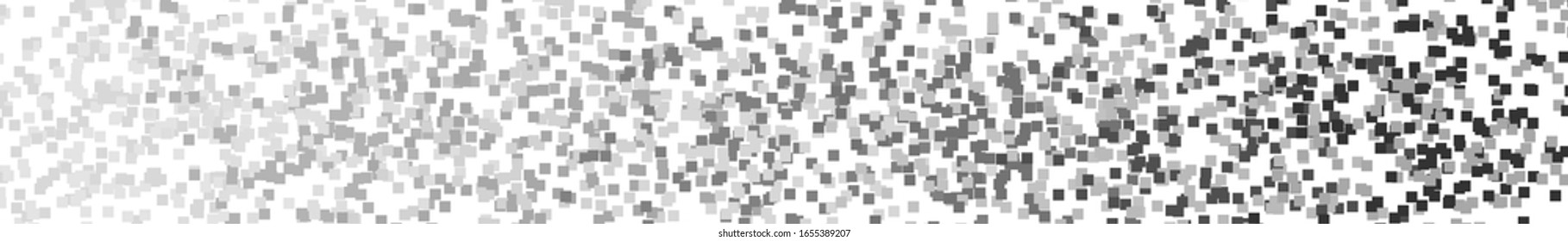 Abstract random squares background. Square dots scattered, dissolve. Geometric pattern. Monochrome style backdrop. Design element template. Vector illustration