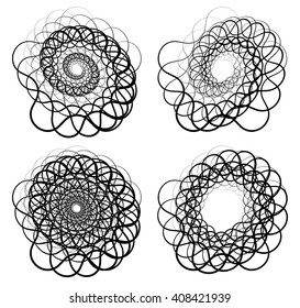Abstract random squiggly, spirally lines. Swirling, rotating lines artistic graphic
