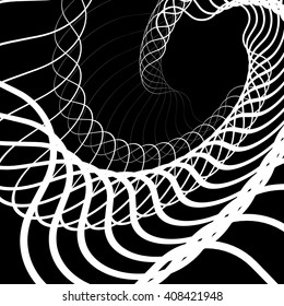 Abstract random squiggly, spirally lines. Swirling, rotating lines artistic graphic
