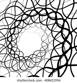 Abstract random squiggly, spirally lines. Swirling, rotating lines artistic graphic