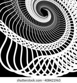 Abstract random squiggly, spirally lines. Swirling, rotating lines artistic graphic