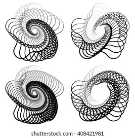 Abstract random squiggly, spirally lines. Swirling, rotating lines artistic graphic