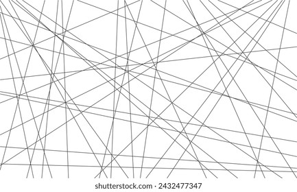 Abstract random straight line isolated on white background