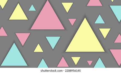 Abstract random triangle size pattern pastel colors background. Vector graphic illustration.
