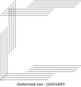 Abstract of random vertical and horizontal stripe pattern vector. Design frame line black on white background. Design print for illustration, texture, border, wallpaper, background, cover. 