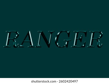 Abstract Ranger Text Effect Design Teal Background