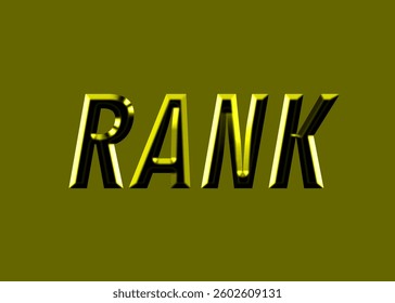 Abstract Rank Text Effect Design Golden Background