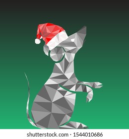 Abstract rat with rad hat