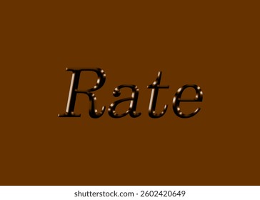 Abstract Rate Text Effect Design Brown Background