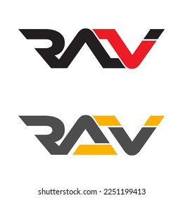 Abstract RAV alphabet set symbol logo vector