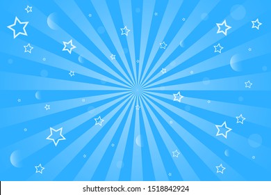 Abstract ray background. Gradient rays of the sun in the sky with beautiful stars.