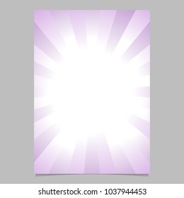 Abstract ray burst brochure background template - vector stationery graphic design from radial striped rays