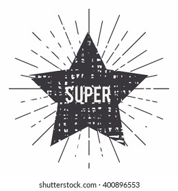 Abstract ray of the sun decoration element. Vector illustration for vintage design. Retro summer sun background. Burst frame and border. Hipster style. Line beam shape template. Hipster art stamp.