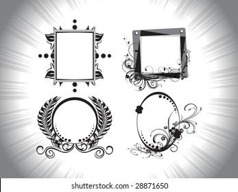 abstract rays background with frame illustration