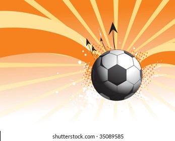 abstract rays background with grungy soccer and arrowhead