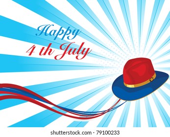 abstract rays background with isolated hat