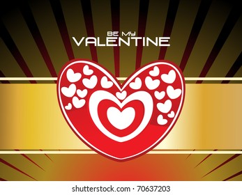 abstract rays background with macro pattern heart, vector illustration