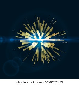 Abstract rays light on black background. Graphic concept for your design.