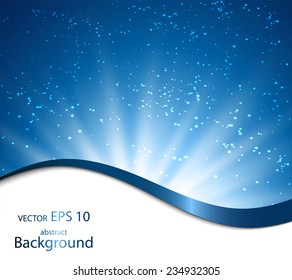 Abstract rays of light on a blue background